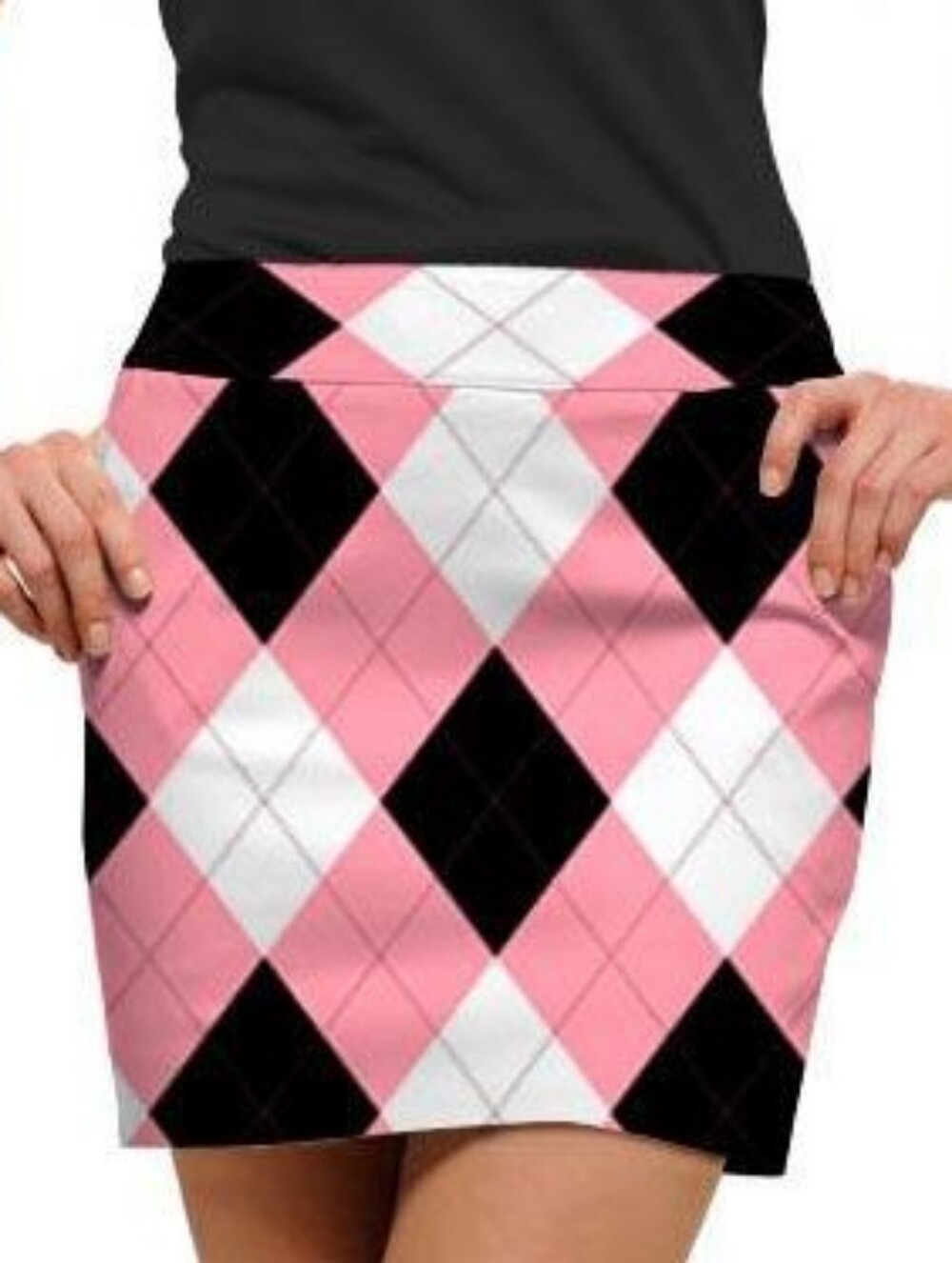 Loudmouth Golf Pink & Black Argyle Skort/ Mini Skirt